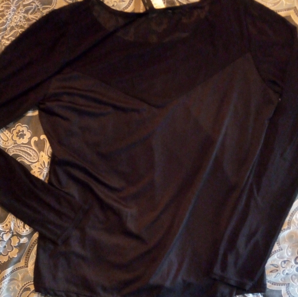 Black sheer detail long sleeve shirt - Picture 5 of 5